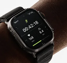 Runner wearing a watch
