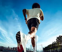 Runner training outdoors